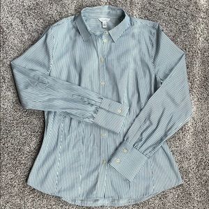 Calvin Klein Blue/White Striped Button Down
